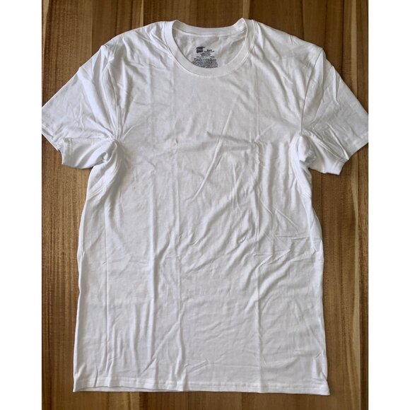 Hanes Mens Pack Of 2 White Cotton Crewneck T-Shirt Size Medium - Picture 4 of 11
